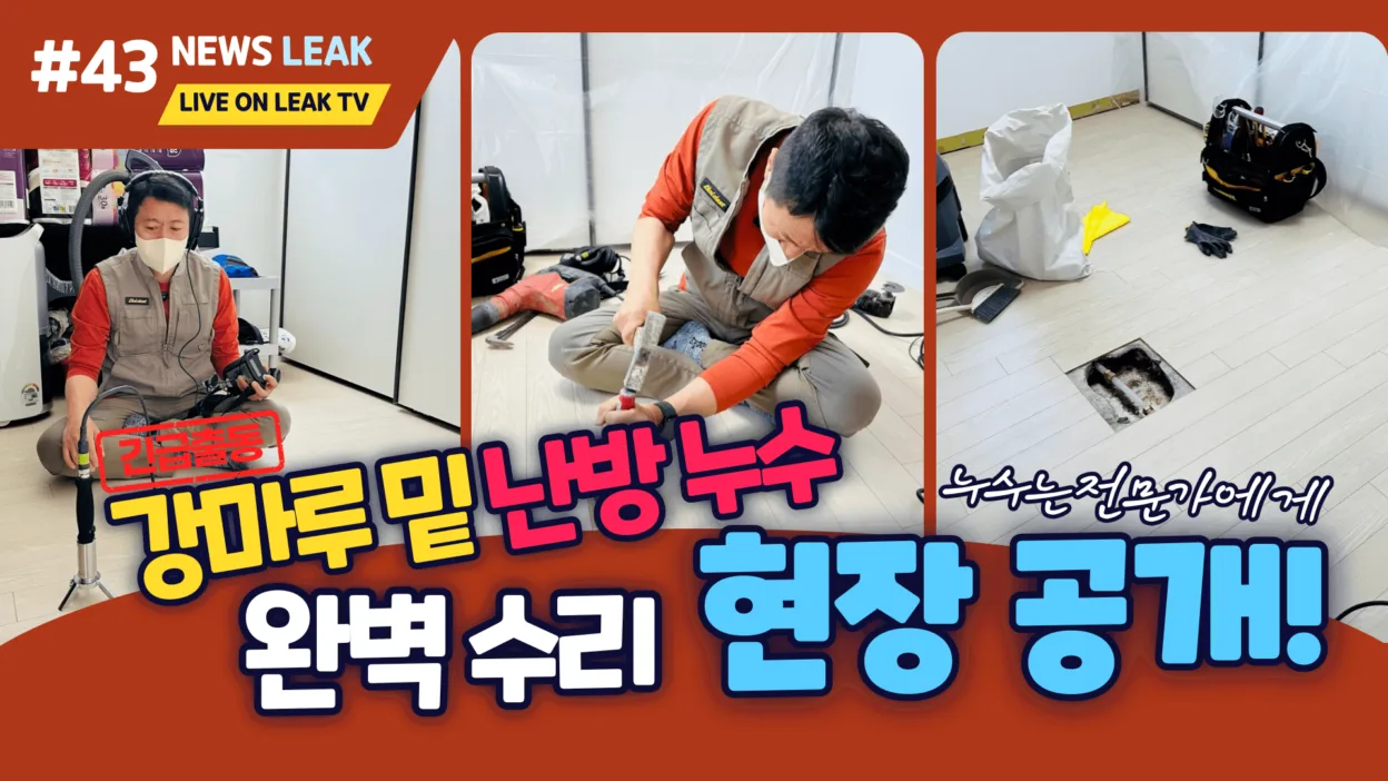 영주 풍기읍 누수로 출동한 현장에서 강마루 누수 수리하는 이야기