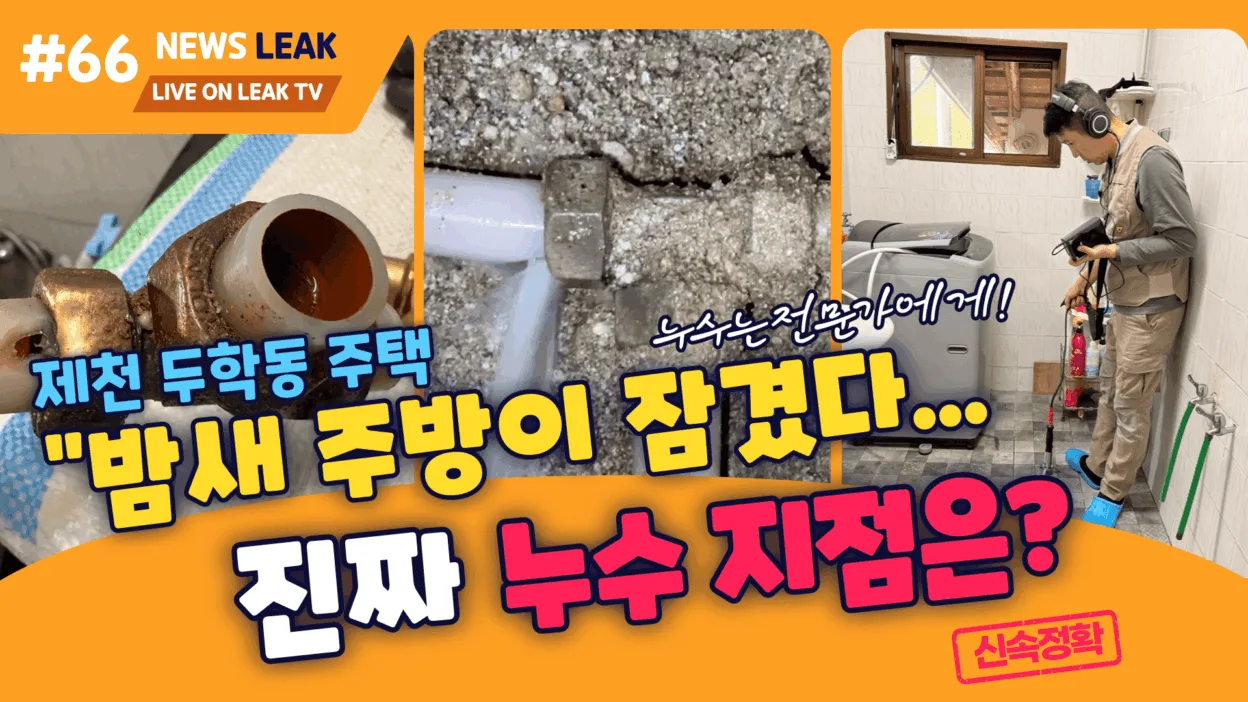 제천 두학동 누수 출동하여 상수도누수의 원인을 찾아 해결한 기록