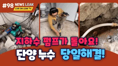 단양 누수탐지 전문. 펌프가 멈추지 않은 원인은 누수때문 누수문제 당일해결